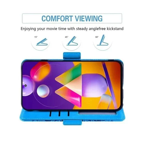 Samsung Galaxy M31s Phone Case with Tempered Glass Screen Protector and Flower L - Picture 3 of 8